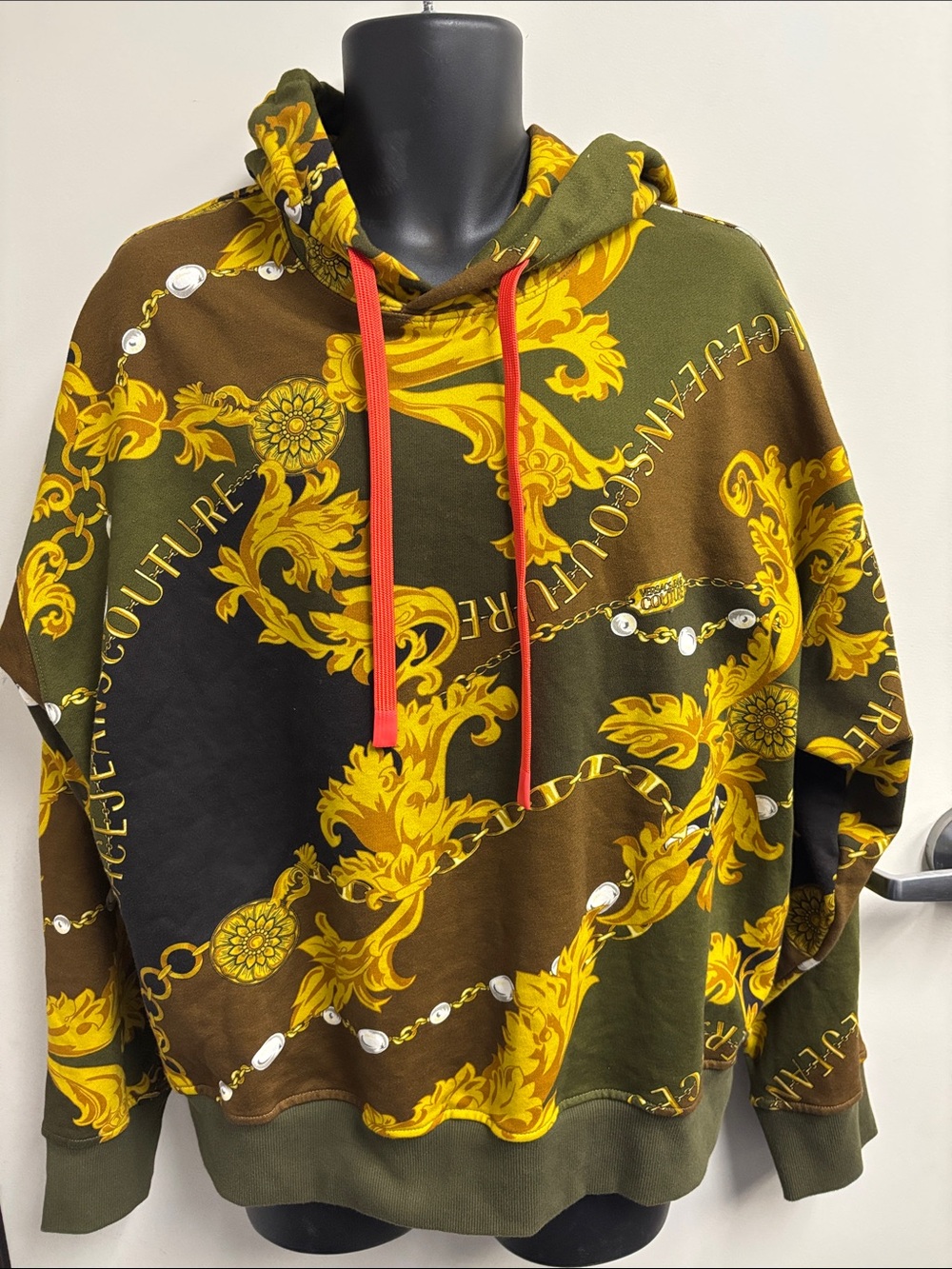 Versace Jeans Collection Felpa Garz Chain Print Hoodie  Size Large